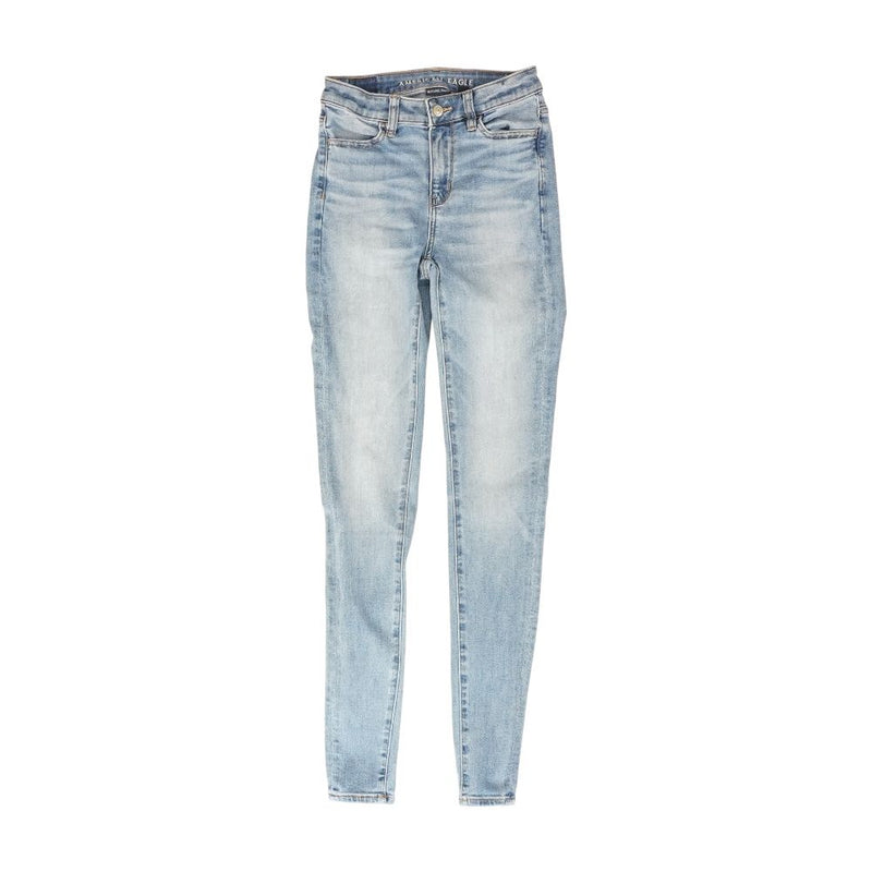 Blue Solid High Rise Jeans