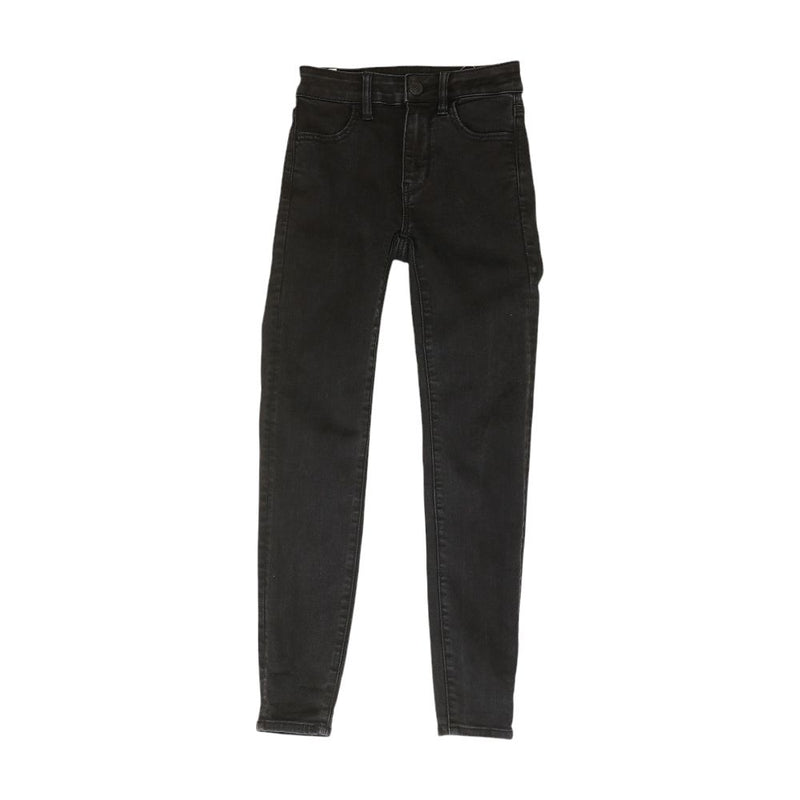 Black Solid Mid Rise Skinny Leg Jeans