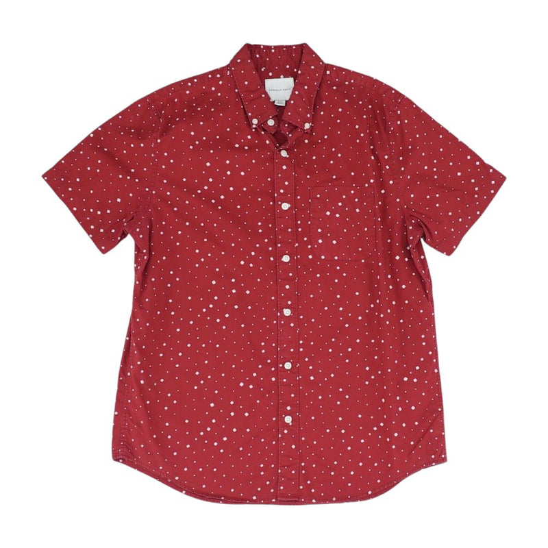 Red Misc Short Sleeve Button Down