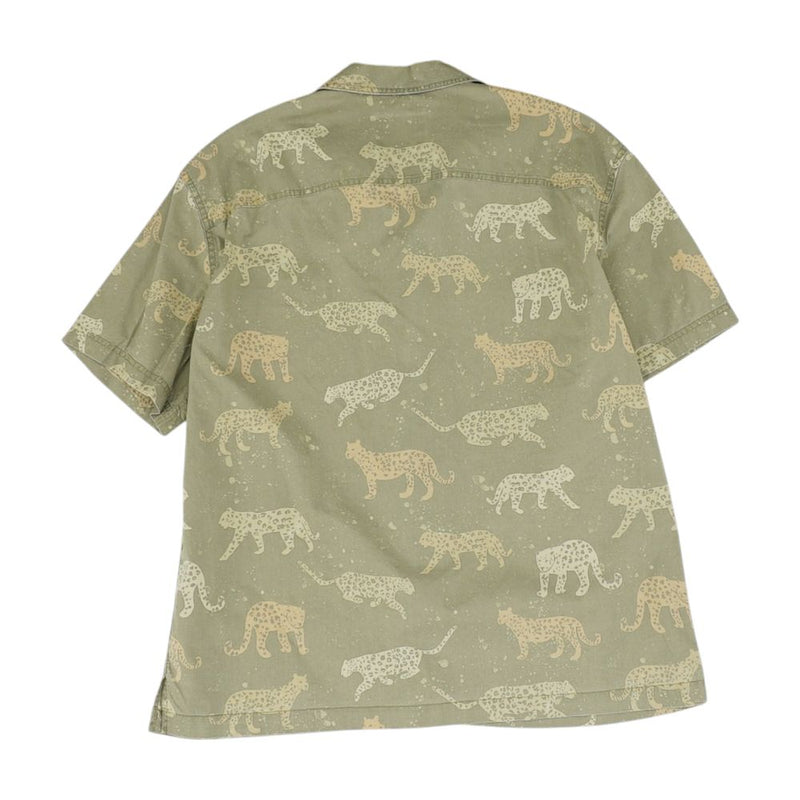 Green Animal Short Sleeve Button Down