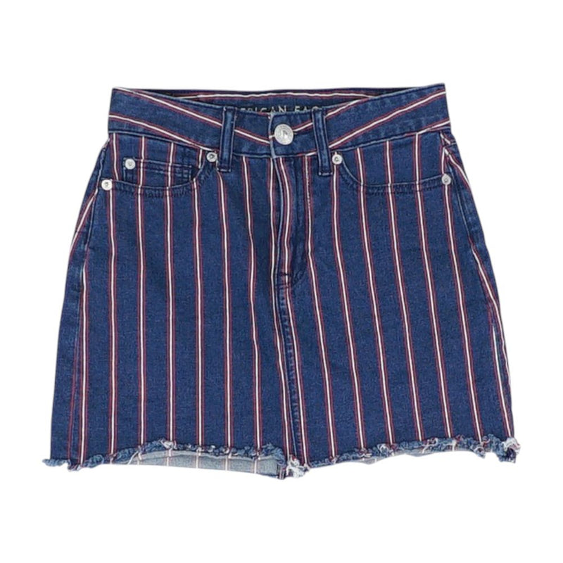 Blue Striped Mini Skirt