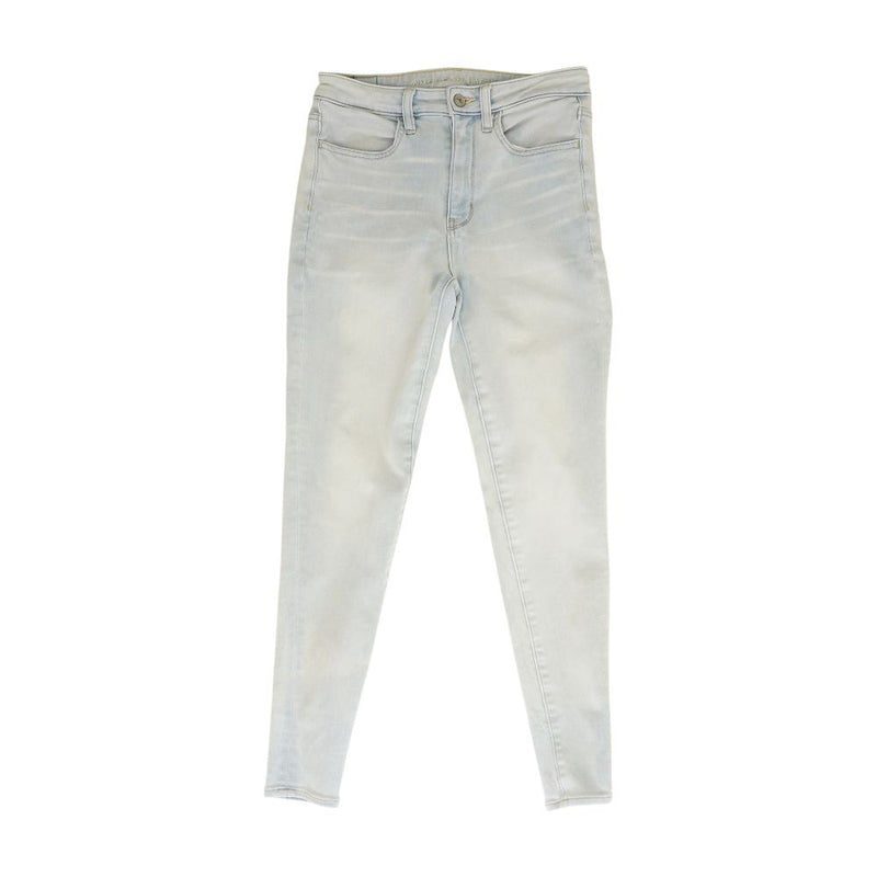 Blue Solid High Rise Jeans