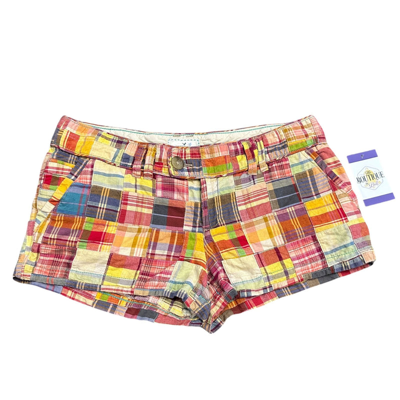 Vintage American Eagle Outfitters Womens 10 Colorful Plaid Patchwork Shorts y2K