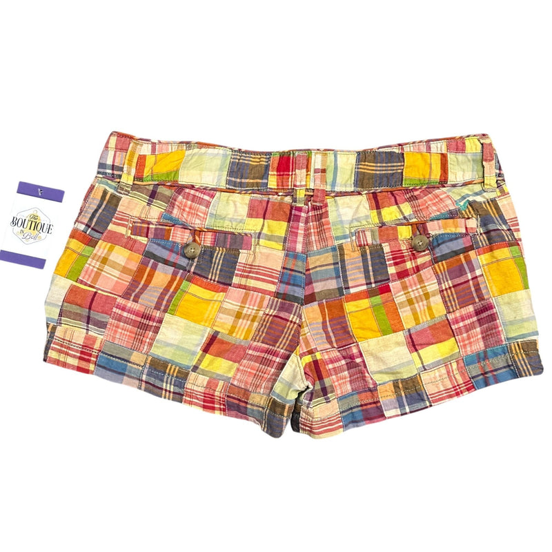 Vintage American Eagle Outfitters Womens 10 Colorful Plaid Patchwork Shorts y2K