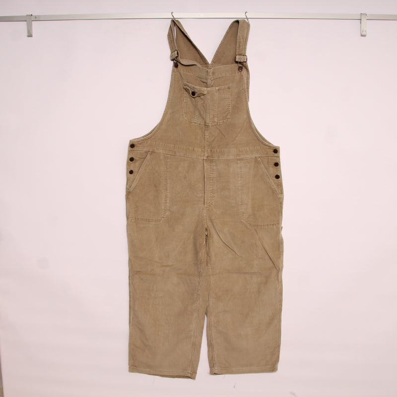 Eddie Bauer Salopette di Jeans in Velluto Beige Taglia XL Donna