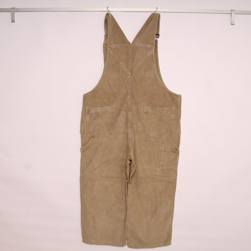 Eddie Bauer Salopette di Jeans in Velluto Beige Taglia XL Donna
