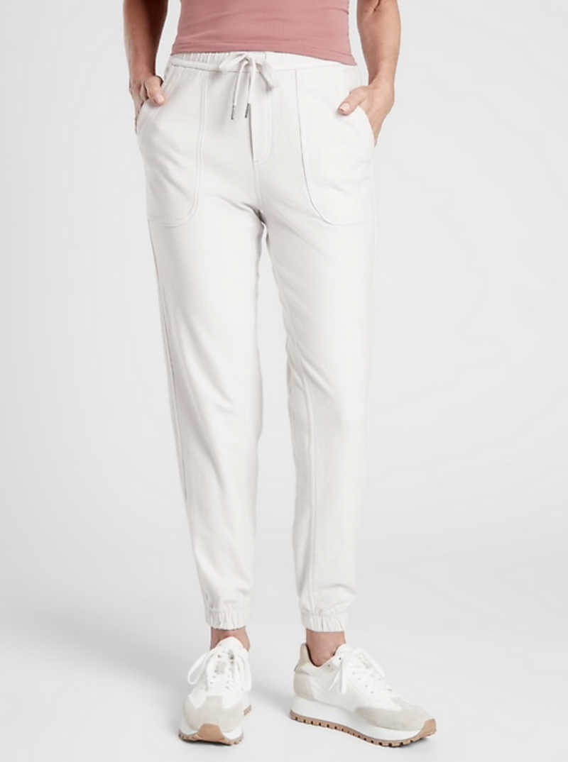 Athleta Birch Grey Elastic Waist Farallon Jogger Pants