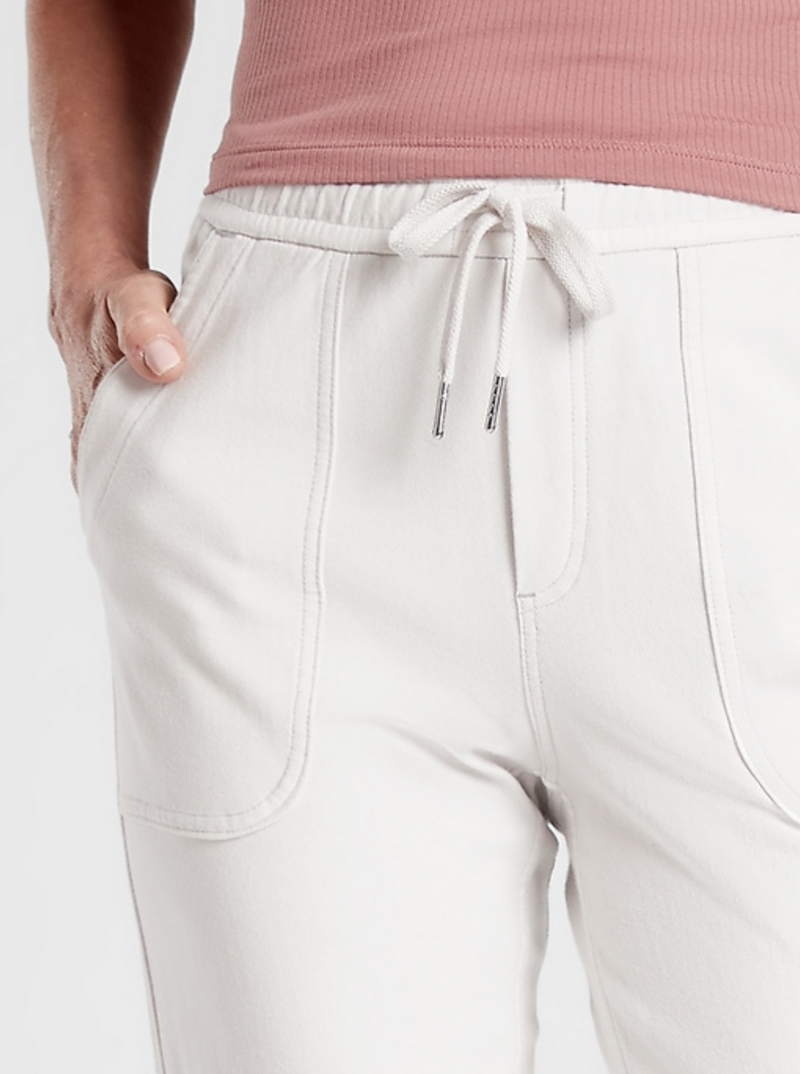 Athleta Birch Grey Elastic Waist Farallon Jogger Pants