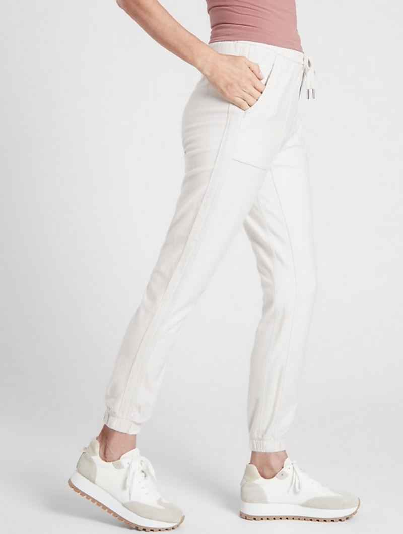 Athleta Birch Grey Elastic Waist Farallon Jogger Pants