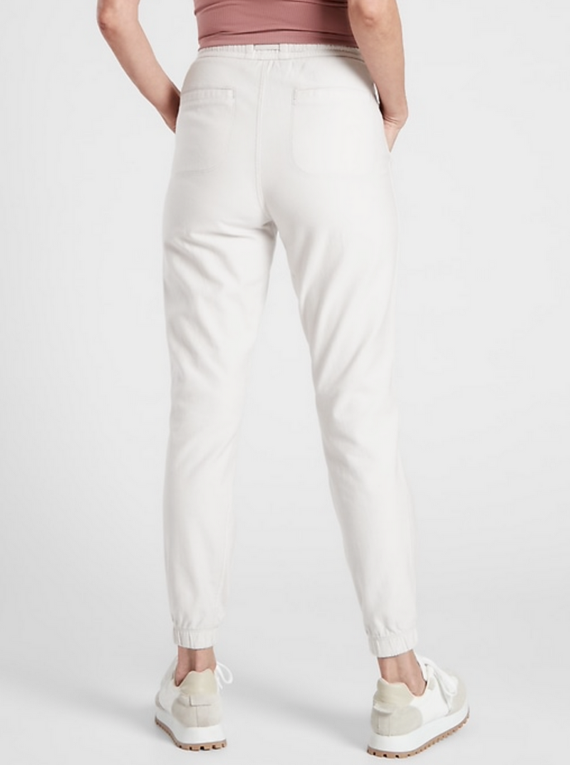 Athleta Birch Grey Elastic Waist Farallon Jogger Pants