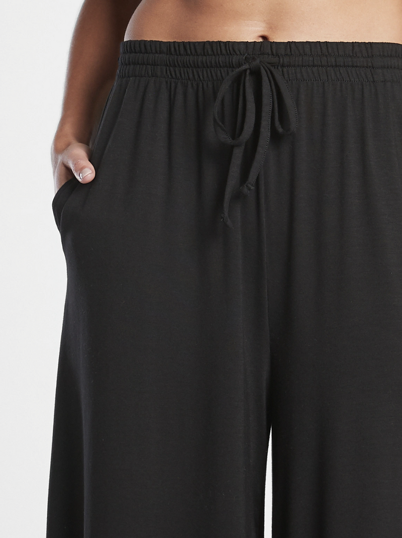 Athleta Black Nighttime Bliss Sleep Wide Leg Crop Pajama Pant