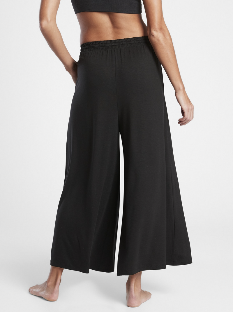Athleta Black Nighttime Bliss Sleep Wide Leg Crop Pajama Pant