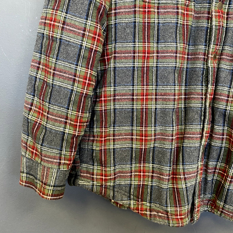 LL Bean Men's Sherpa Lined Scotch Plaid Shirt Slightly Fitted Size Medium