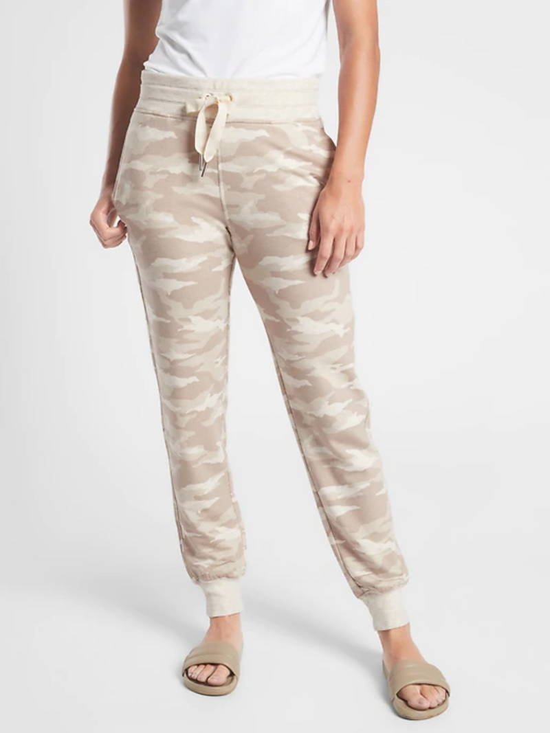 Athleta Camo Lux Oatmeal Heather Drawstring Waistband Balance Jogger