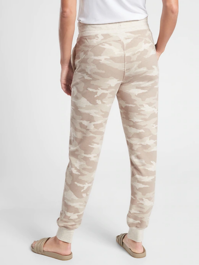 Athleta Camo Lux Oatmeal Heather Drawstring Waistband Balance Jogger