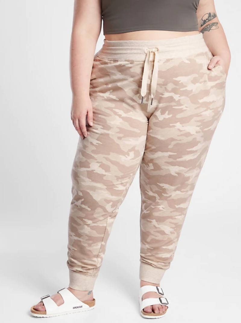 Athleta Camo Lux Oatmeal Heather Drawstring Waistband Balance Jogger