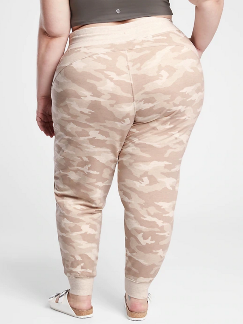 Athleta Camo Lux Oatmeal Heather Drawstring Waistband Balance Jogger