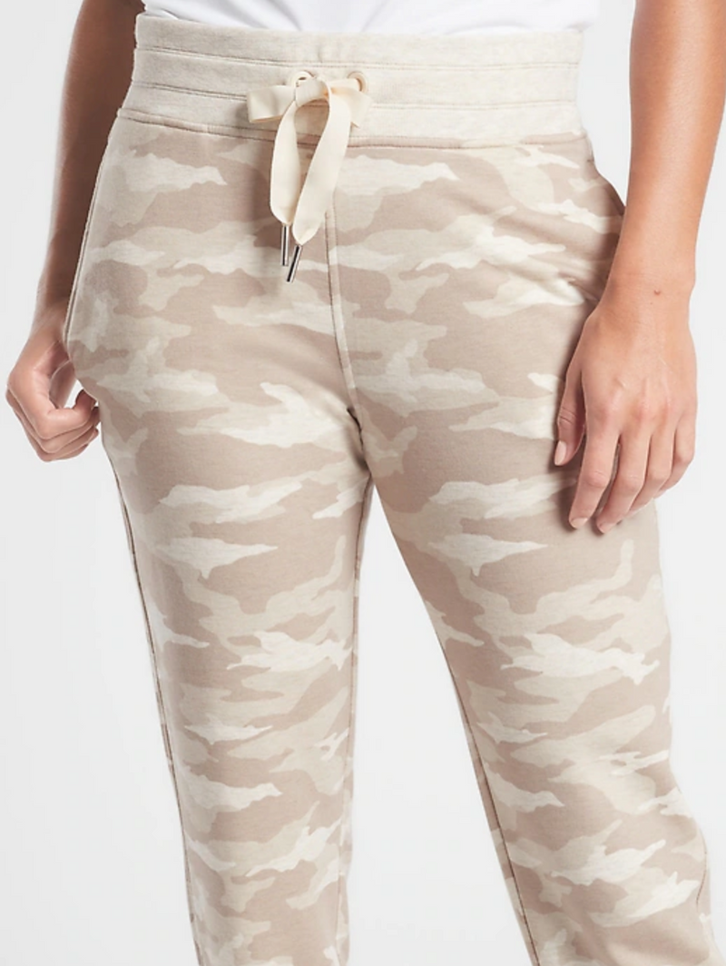 Athleta Camo Lux Oatmeal Heather Drawstring Waistband Balance Jogger