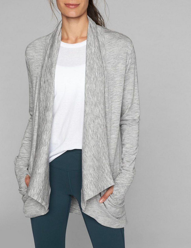 Athleta Marl Grey Nirvana Pranayama Wrap Cardigan