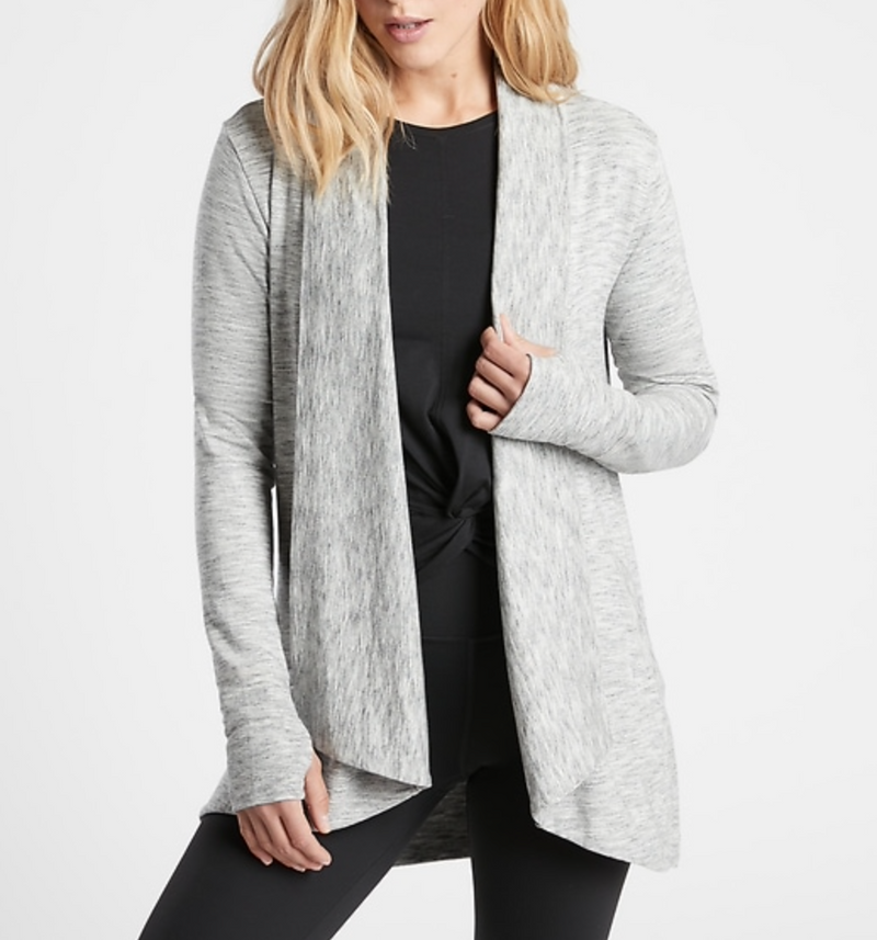 Athleta Marl Grey Nirvana Pranayama Wrap Cardigan