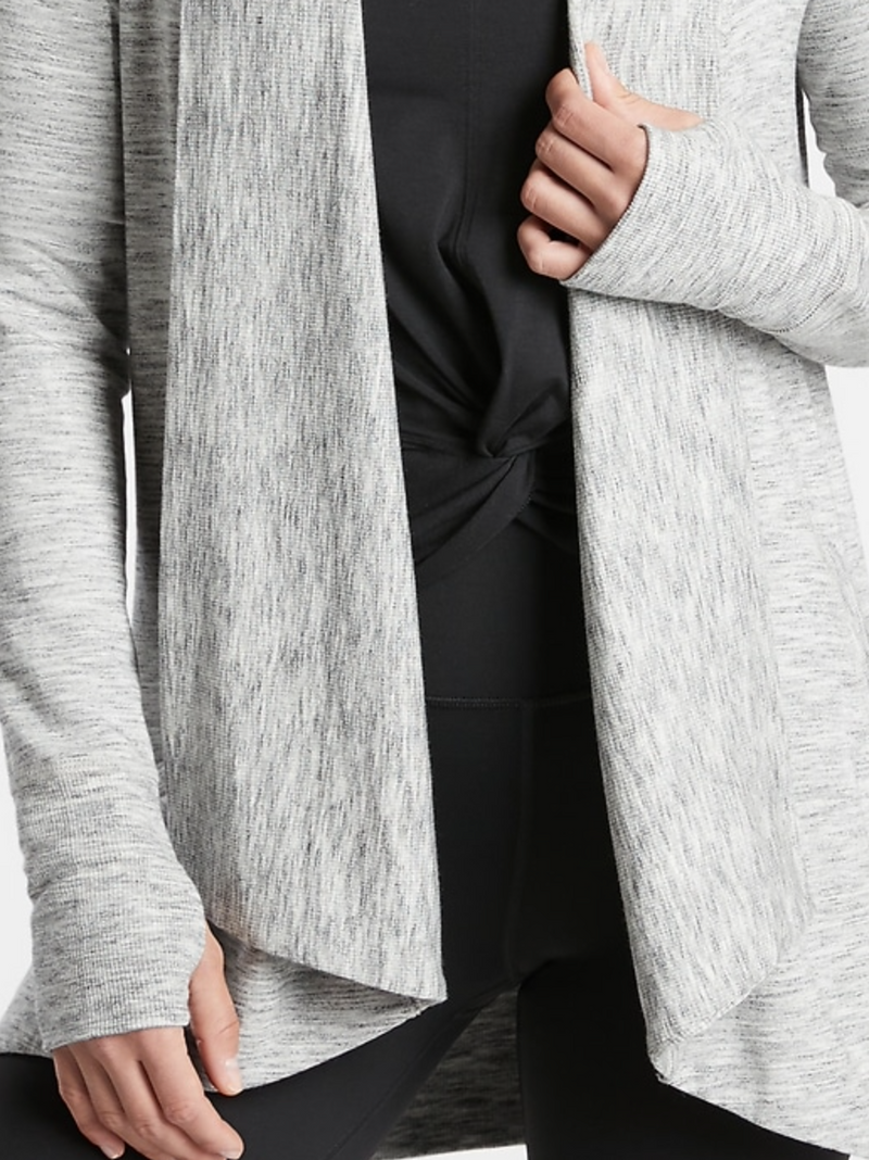 Athleta Marl Grey Nirvana Pranayama Wrap Cardigan