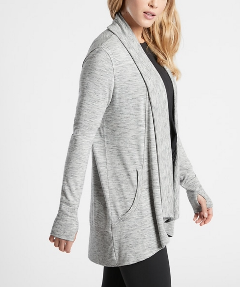 Athleta Marl Grey Nirvana Pranayama Wrap Cardigan