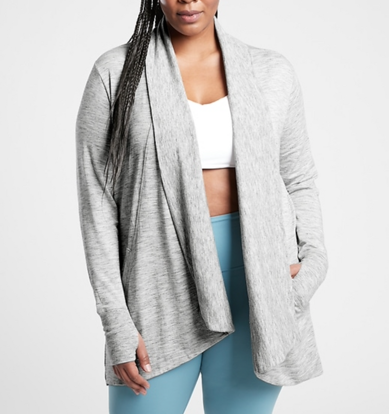 Athleta Marl Grey Nirvana Pranayama Wrap Cardigan