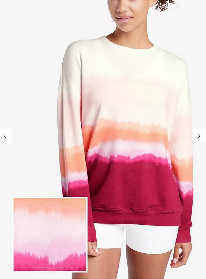 Athleta Studio To Summer Plum Street Print Balance Pullover Sweatshirt