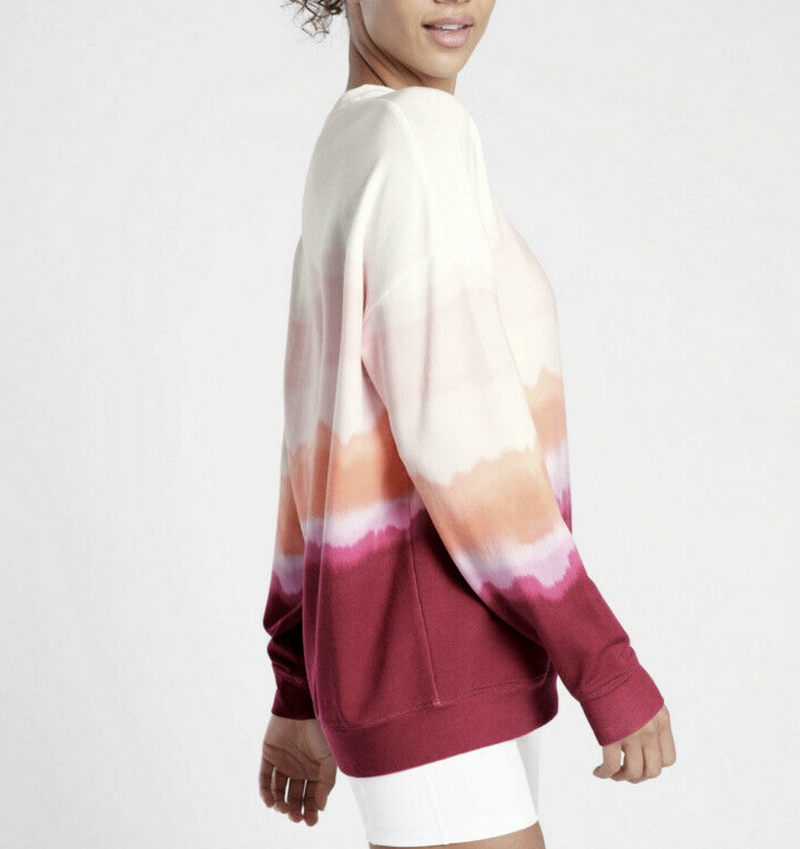 Athleta Studio To Summer Plum Street Print Balance Pullover Sweatshirt