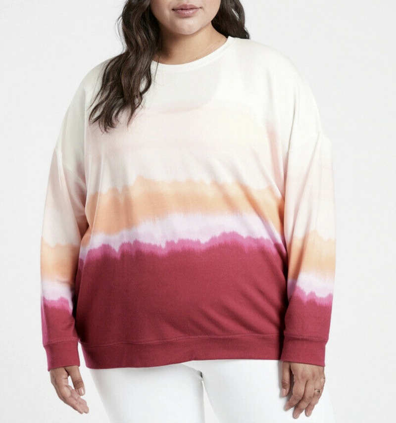Athleta Studio To Summer Plum Street Print Balance Pullover Sweatshirt