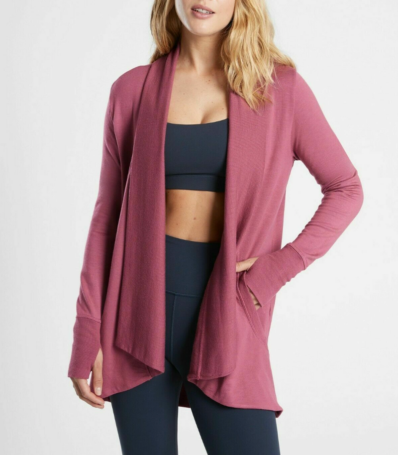 Athleta Victorian Berry Nirvana Pranayama Wrap Cardigan