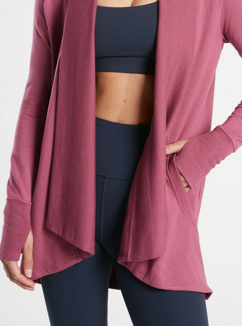 Athleta Victorian Berry Nirvana Pranayama Wrap Cardigan