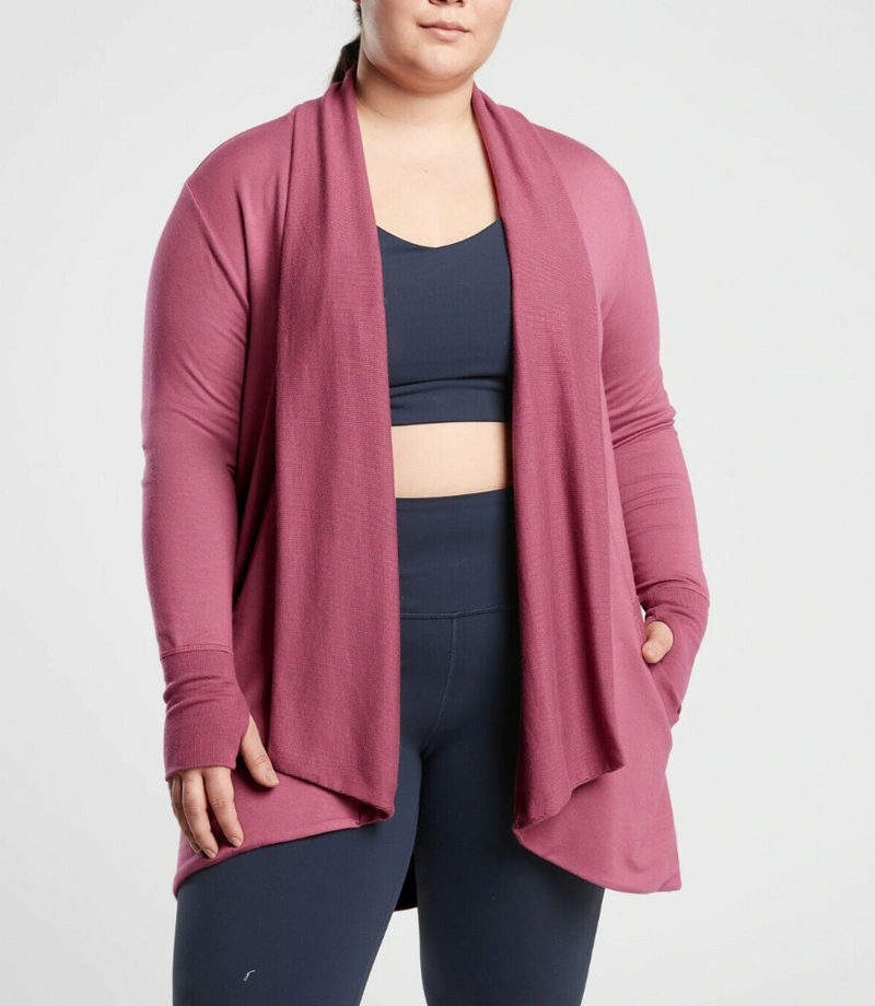 Athleta Victorian Berry Nirvana Pranayama Wrap Cardigan