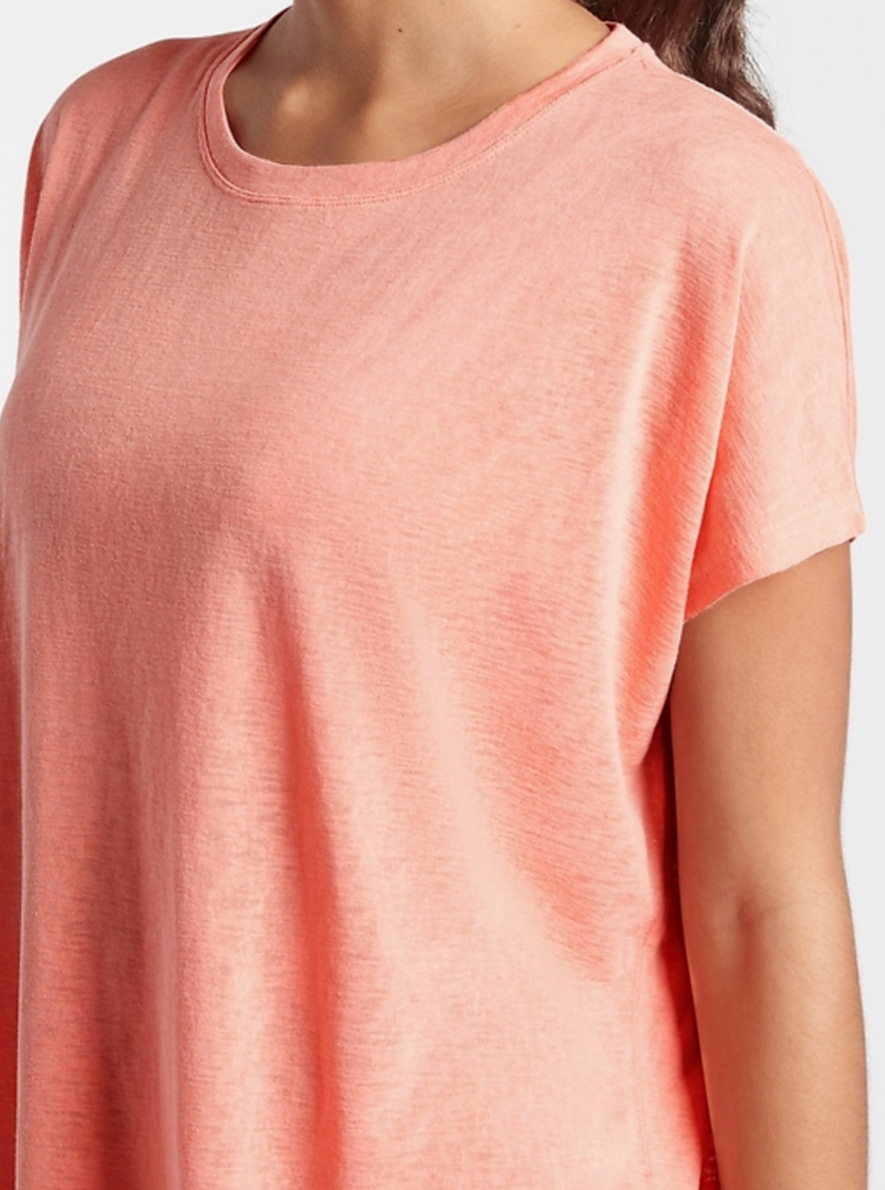 Athleta Island Coral Scoop Short Sleeve Release Breezy Tee
