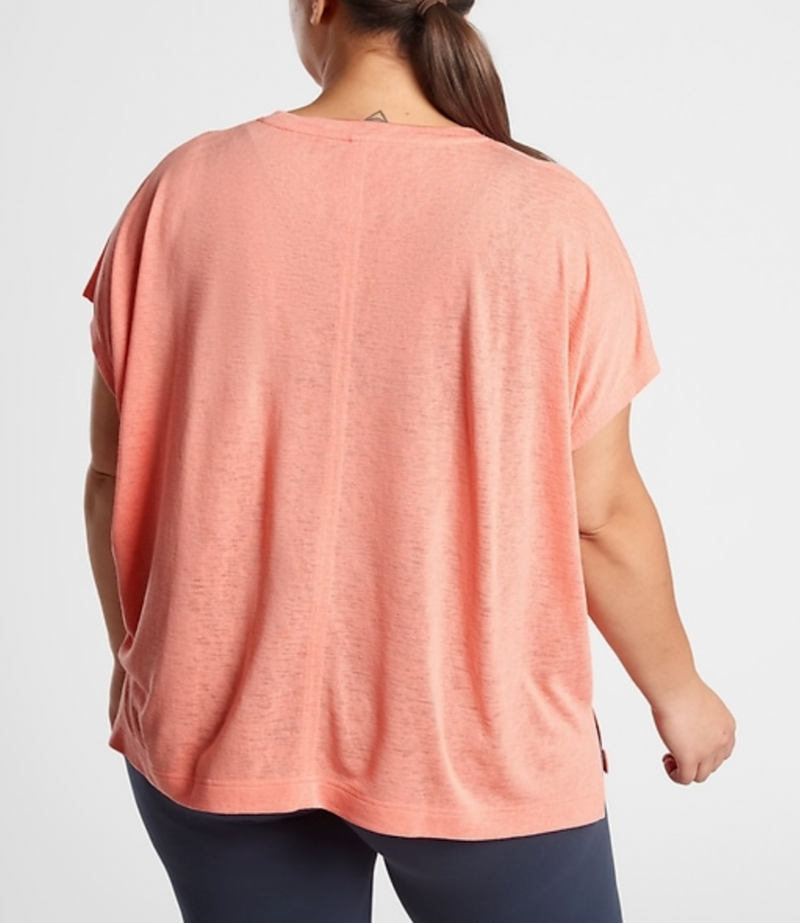 Athleta Island Coral Scoop Short Sleeve Release Breezy Tee