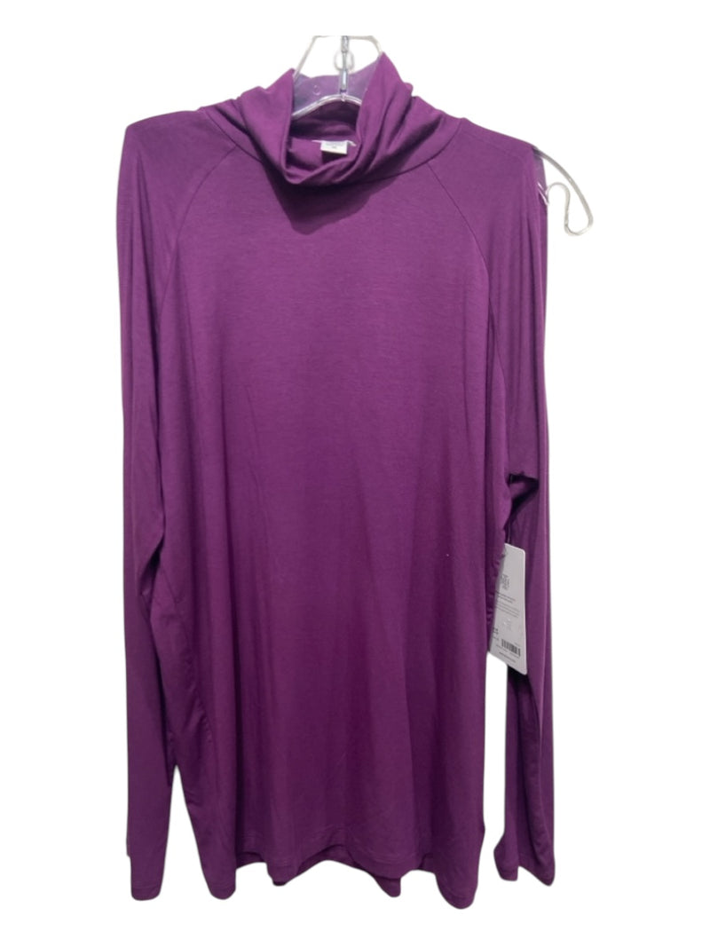 Athleta Size M Purple Modal Blend Turtleneck Cold Shoulder Top