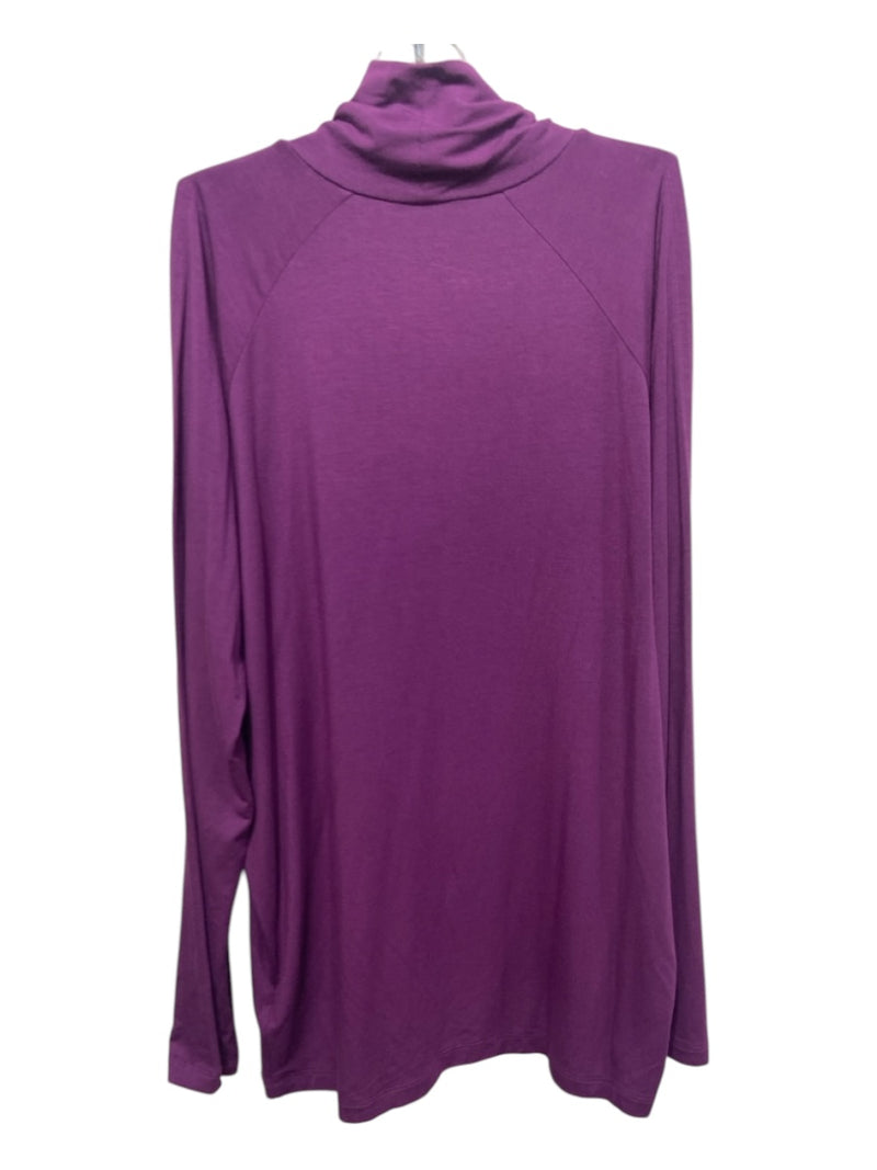 Athleta Size M Purple Modal Blend Turtleneck Cold Shoulder Top