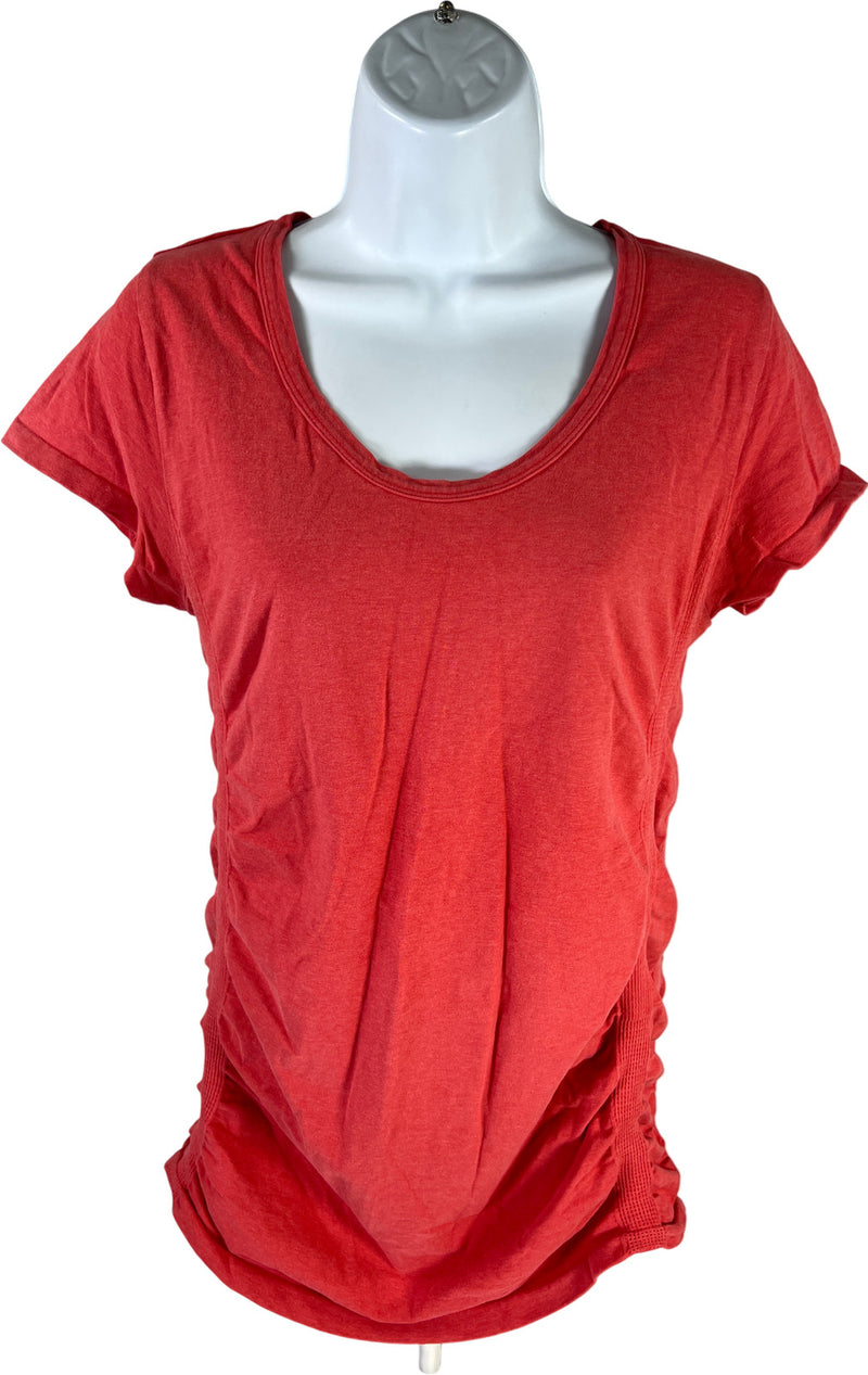 Athleta Women’s Pink Ruched Side Pure Short Sleeve T-Shirt - M