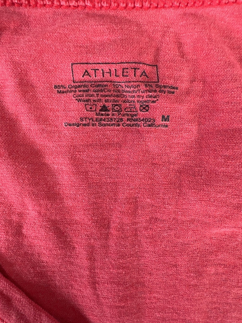 Athleta Women’s Pink Ruched Side Pure Short Sleeve T-Shirt - M