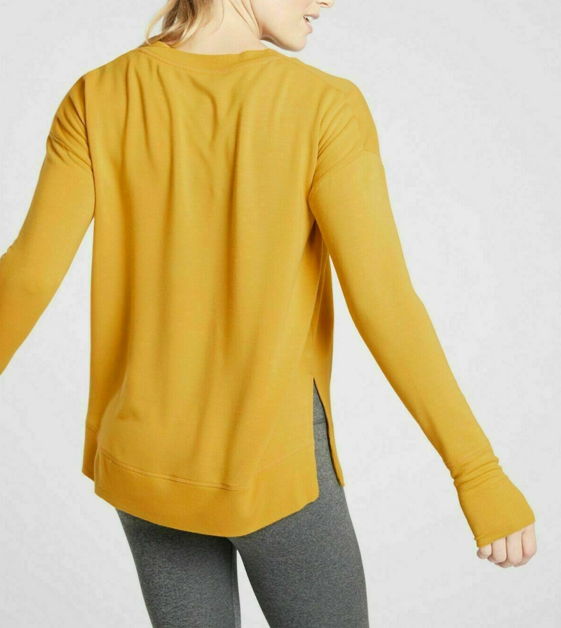 Athleta Solid Orange Soft Coaster Luxe Sweatshirt