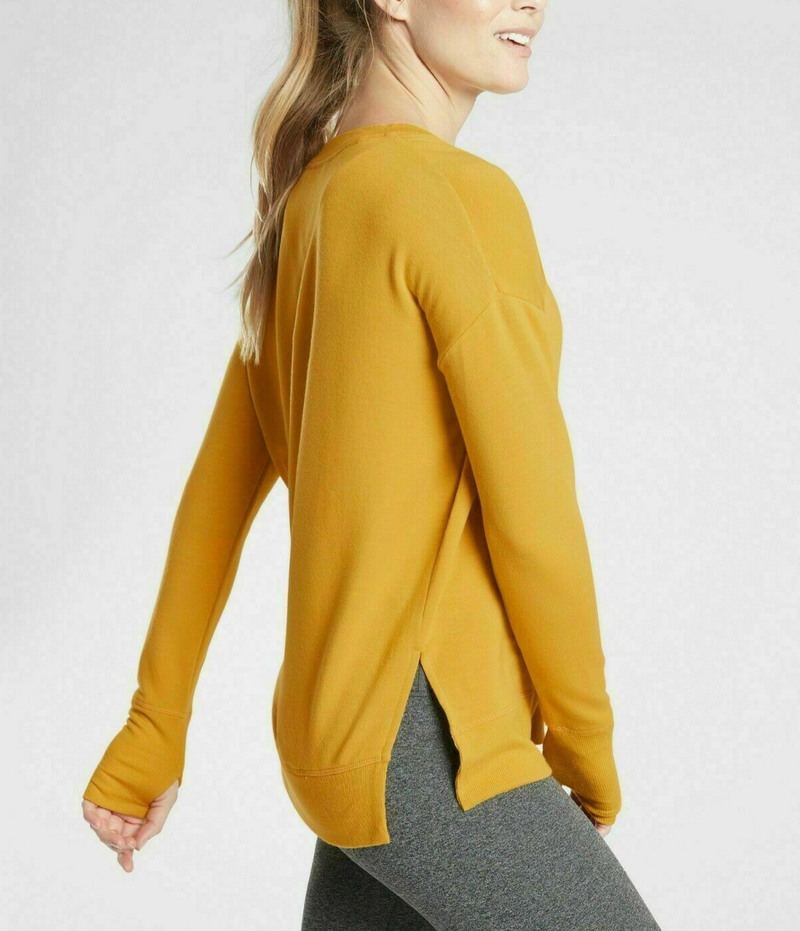 Athleta Solid Orange Soft Coaster Luxe Sweatshirt