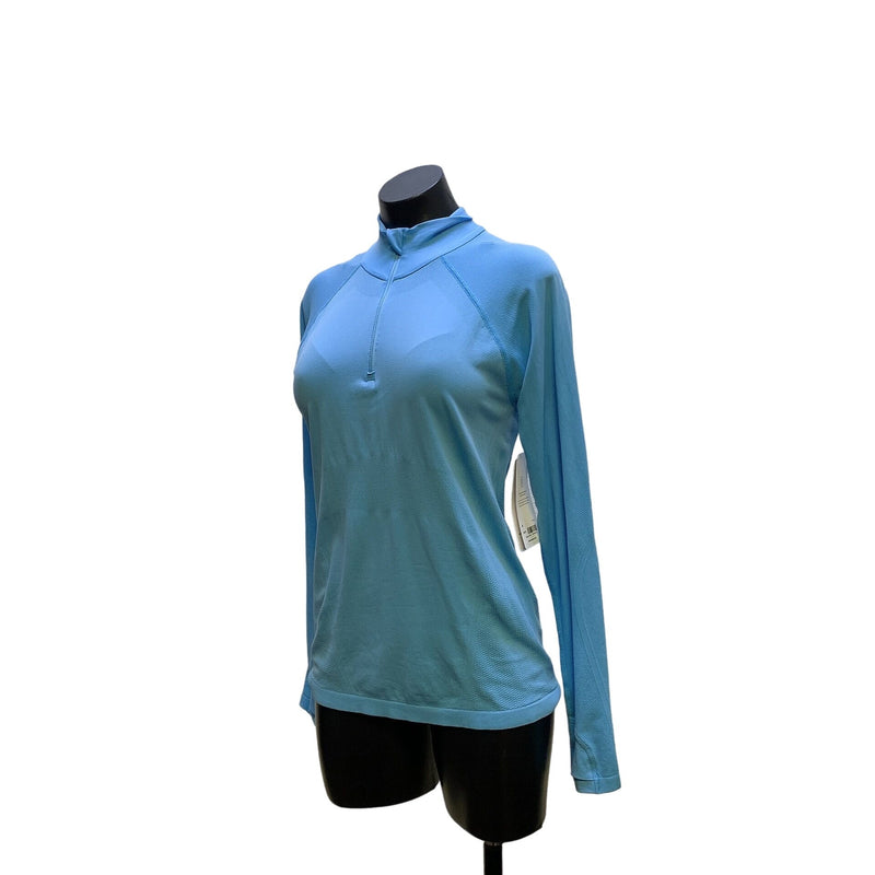 NWT Athleta Women's Blue Long Sleeve Performance Half-Zip Pullover Top Size M