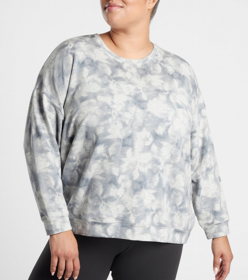 Athleta Studio To Gray Street Print Balance Pullover Sweatshirt