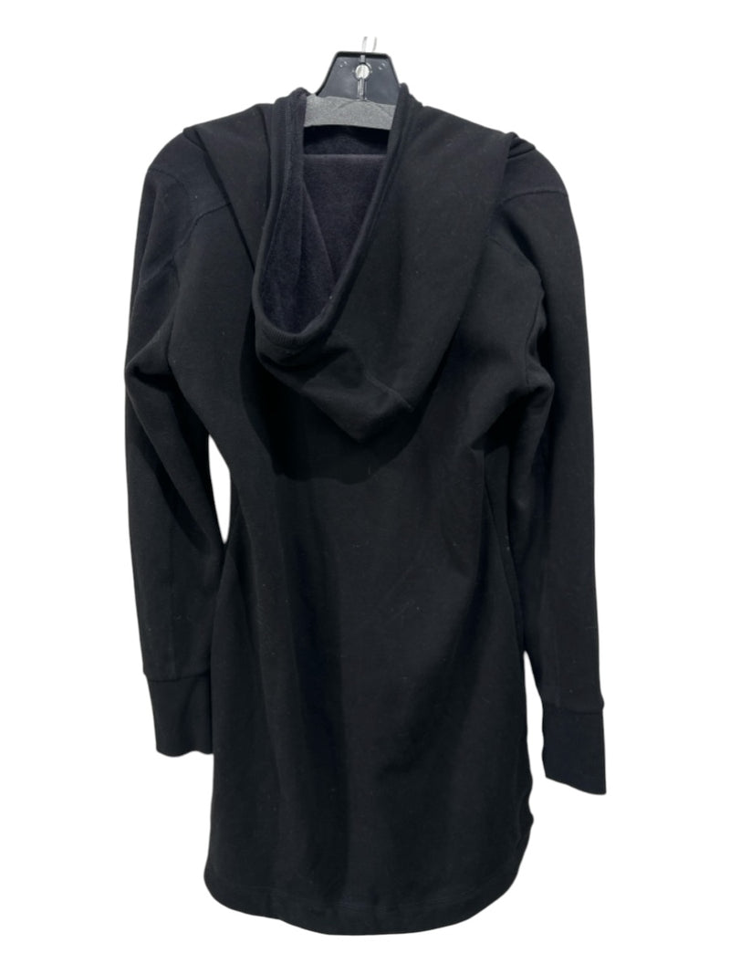 Athleta Size M Black Polyester Fleece Lined Sweatshirt Zip Pockets Dress