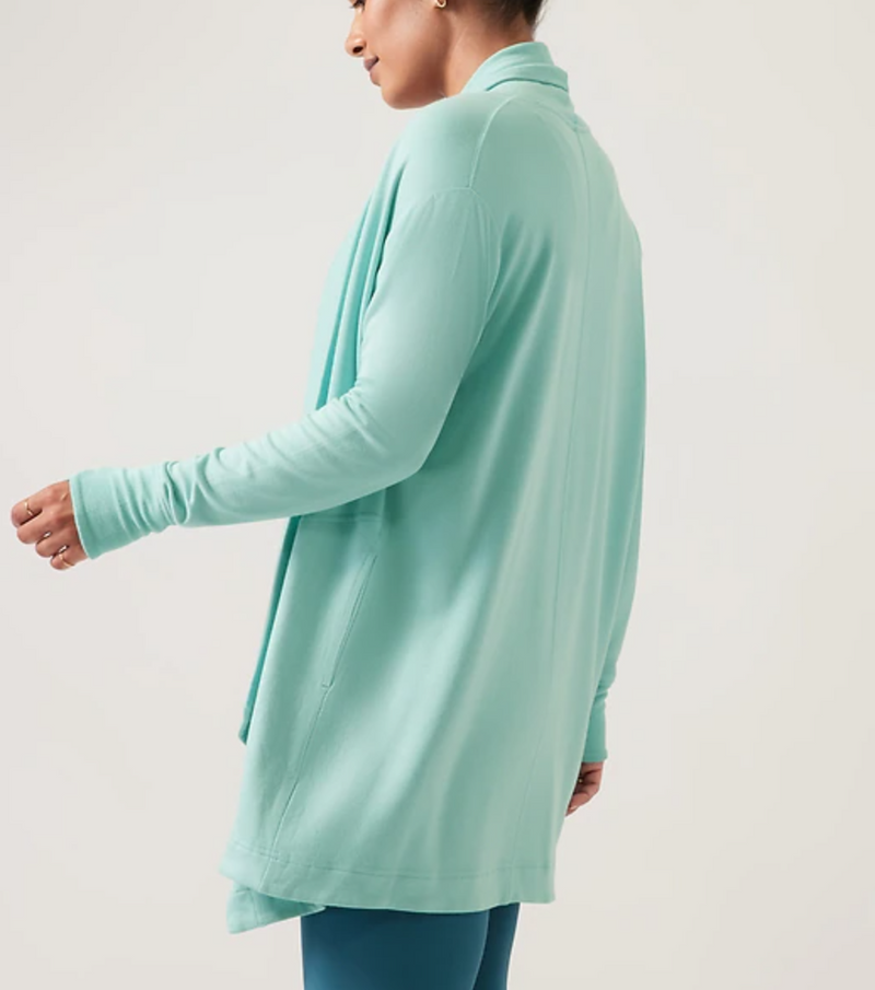 Athleta Reef Green Nirvana Pranayama Restore Wrap Cardigan