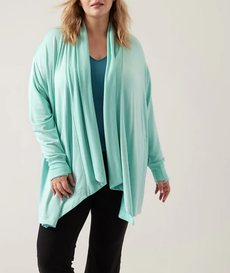 Athleta Reef Green Nirvana Pranayama Restore Wrap Cardigan