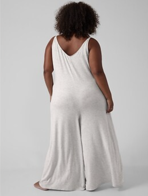 Athleta Heather Grey Night Time Bliss Sleep V-neck Romper
