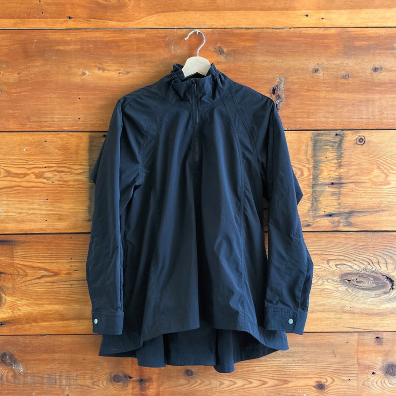 S - Athleta Black Advantage Poplin Zip Neck Tunic Shirt Top 0824AT