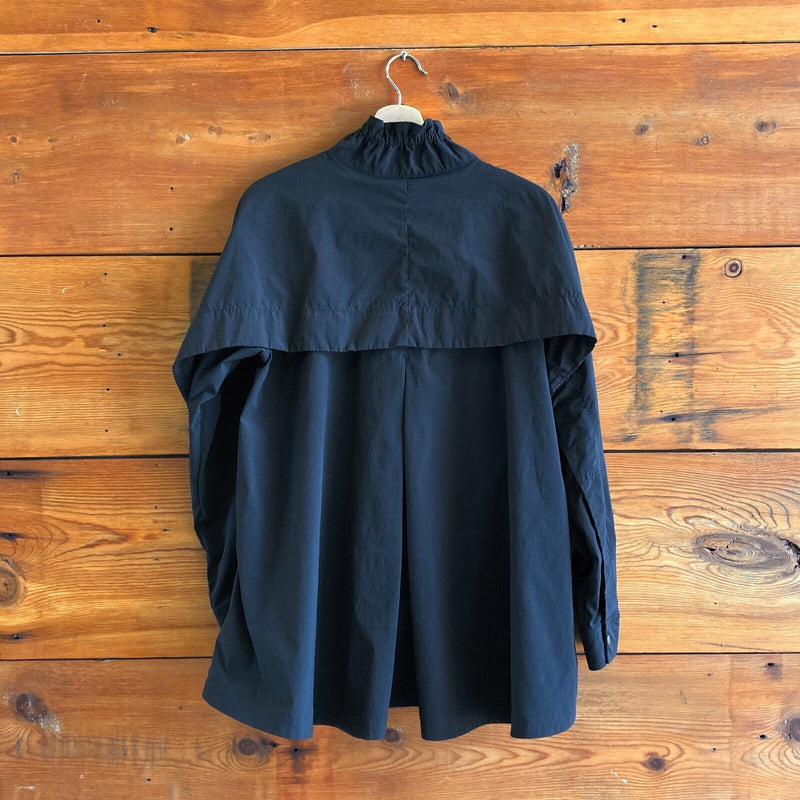 S - Athleta Black Advantage Poplin Zip Neck Tunic Shirt Top 0824AT