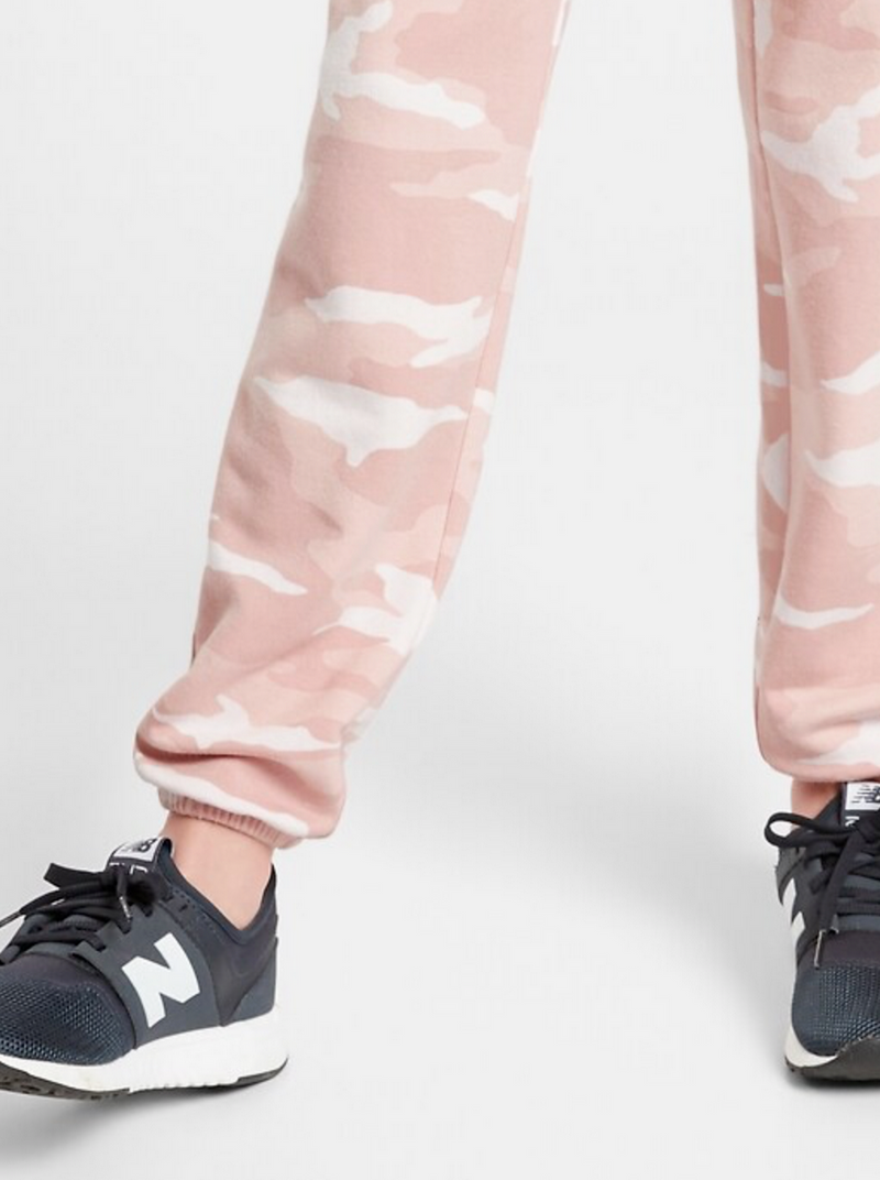 Athleta Girl Takin' It Easy Pink Camo Side Zip Pockets Jogger